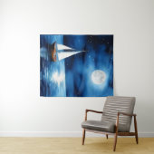 Segelboot unter Vollmond Wandteppich (Beispiel (Horizontal))