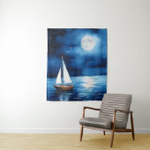 Segelboot unter Vollmond Wandteppich (Beispiel)