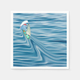 Segelboot unter Vollsegel und Spinnaker Serviette