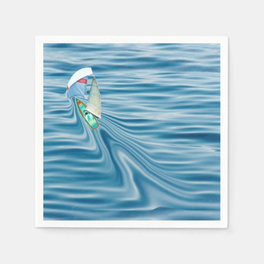 Segelboot unter Vollsegel und Spinnaker Serviette (Vorderseite)