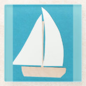 Segelboot-Untersetzer Glasuntersetzer (Vorderseite)