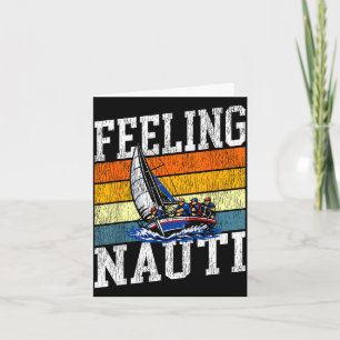 Segelboot-Vater Retro-Vintage-Gefühl nauti  Karte