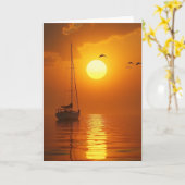 Segelboot Vatertagskarte Karte (Gelbe Blume)