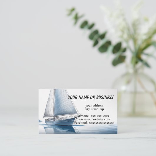 Segelboot Visitenkarte (Stehend Vorderseite)