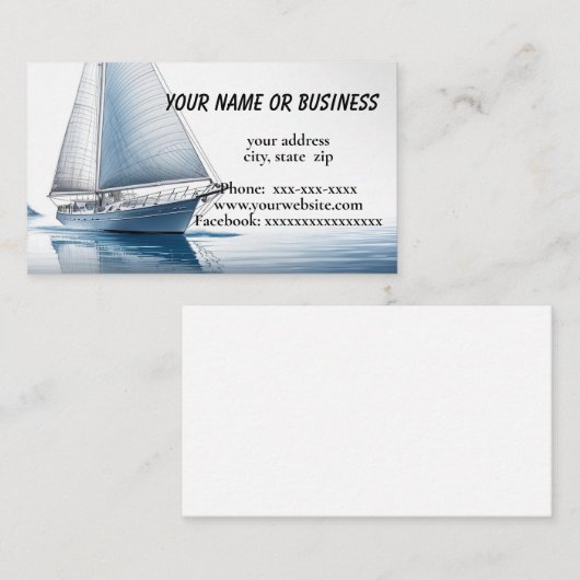 Segelboot Visitenkarte (Vorne/Hinten)