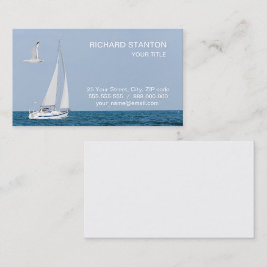 Segelboot Visitenkarte (Vorne/Hinten)