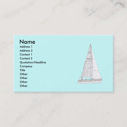 Segelboot Visitenkarte (Vorderseite)