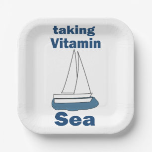 Segelboot Vitamin Meer Lustige Nautische Party Pappteller
