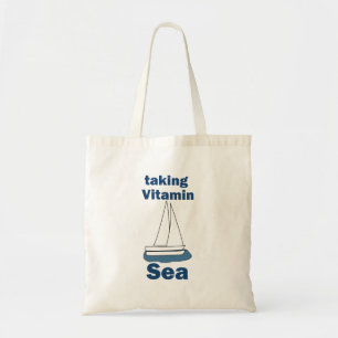 Segelboot Vitamin Meer Lustiger Nautilus-Spruch Tragetasche