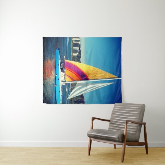 Segelboot Wandteppich (Beispiel (Horizontal))
