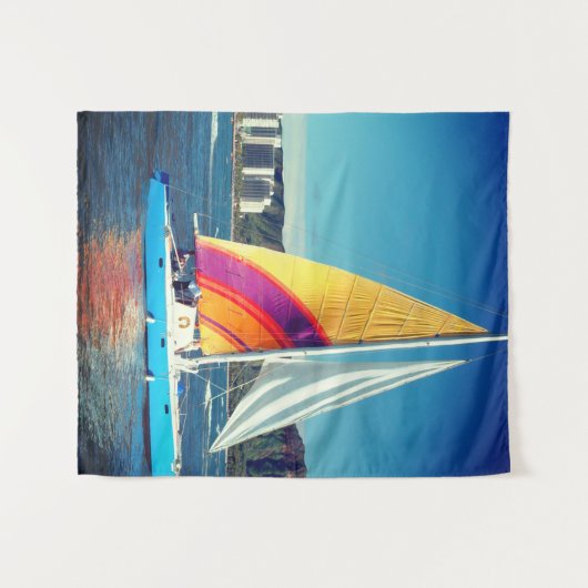 Segelboot Wandteppich (Vorderseite (Horizontal))