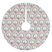 Segelboot Wasserfarbe in einem Weihnachtskranz Polyester Weihnachtsbaumdecke (Vorderseite)