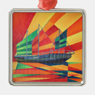 Segelboot weg Junk Pleasure Ornament Aus Metall