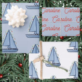 Segelboot Weihnachten  Geschenkpapier Set