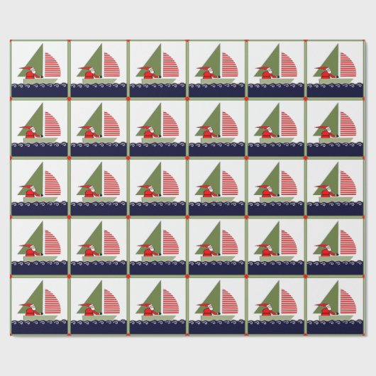 Segelboot Weihnachtsgeschenk Geschenkpapier (Flach)