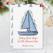 Segelboot-Weihnachtskarte Einladung