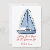 Segelboot-Weihnachtskarte Einladung (Vorderseite)