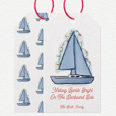 Segelboot-Weihnachtskarte Geschenkanhänger