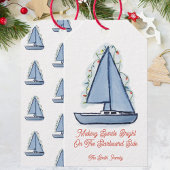 Segelboot-Weihnachtskarte Geschenkanhänger