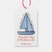 Segelboot-Weihnachtskarte Geschenkanhänger (Vorderseite)