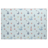 Segelboot-, Wellen- und Wal-Muster ID1228 Stoff (Fat Quarter (45,7 x 55,9 cm))
