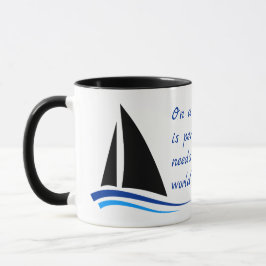Segelboot, Windsurfen und Schönheitsangebot Tasse