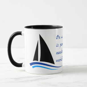 Segelboot, Windsurfen und Schönheitsangebot Tasse