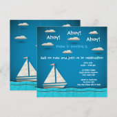 Segelboot & Wolken - Einladung zum Geburtstag (Vorne/Hinten)