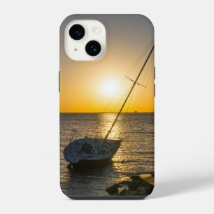 Segelboot-Wrack bei Sonnenuntergang Gulf Breeze FL iPhone 14 Hülle