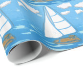 Segelboot-Wrapper Geschenkpapier (Rolleneckpunkt)