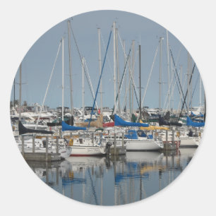 Segelboot.Yachten Runder Aufkleber