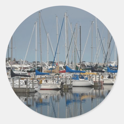 Segelboot.Yachten Runder Aufkleber (Vorderseite)