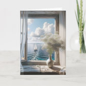 Segelbootansicht am Geburtstag im Fenster Karte (Vorderseite)