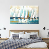 Segelboote, Abstrakte Kunst, Moderne Kunst, Wasser Leinwanddruck (Insitu (Schlafzimmer))