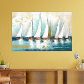 Segelboote, Abstrakte Kunst, Moderne Kunst, Wasser Leinwanddruck (Insitu (Wohnzimmer))