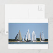 Segelboote am 4. Juli Postkarte (Vorne/Hinten)