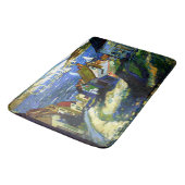 Segelboote am Hafen, Kunstmalerei Badematte (Schrägansicht)