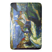 Segelboote am Hafen, Kunstmalerei Badematte (Vorderseite Vertikal)