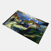 Segelboote am Hafen, Kunstmalerei Fußmatte (Schrägansicht)