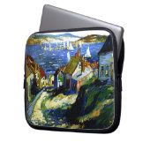 Segelboote am Hafen, Kunstmalerei Laptopschutzhülle (Vorderseite Links)