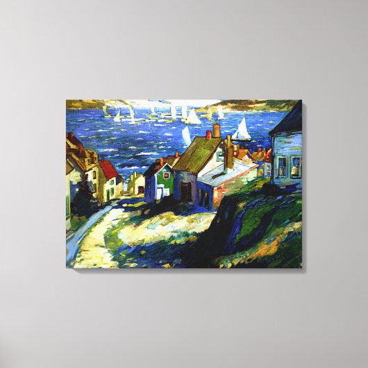 Segelboote am Hafen, Kunstmalerei Leinwanddruck (Vorderseite)