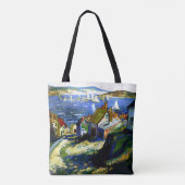 Segelboote am Hafen, Kunstmalerei Tasche (Rückseite)