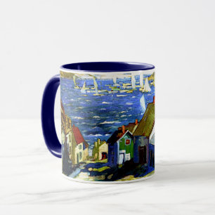 Segelboote am Hafen, Kunstmalerei Tasse