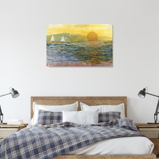 Segelboote am Horizont Leinwanddruck (Insitu (Schlafzimmer))