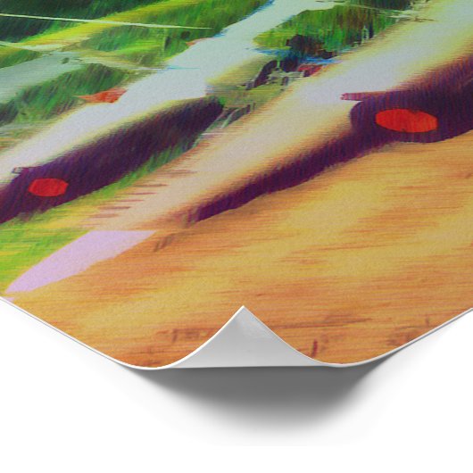 Segelboote am Strand Poster (Ecke)