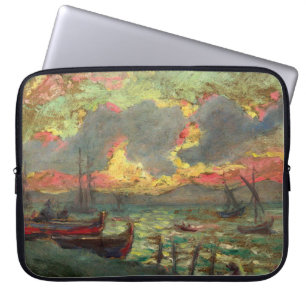 Segelboote an der Küste (von Kimon Loghi) Laptopschutzhülle