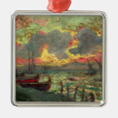 Segelboote an der Küste (von Kimon Loghi) Ornament Aus Metall (Vorne)