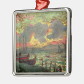 Segelboote an der Küste (von Kimon Loghi) Ornament Aus Metall (Links)