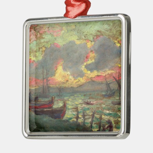 Segelboote an der Küste (von Kimon Loghi) Ornament Aus Metall (Links)