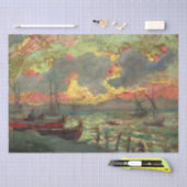 Segelboote an der Küste (von Kimon Loghi) Seidenpapier (Handwerk)